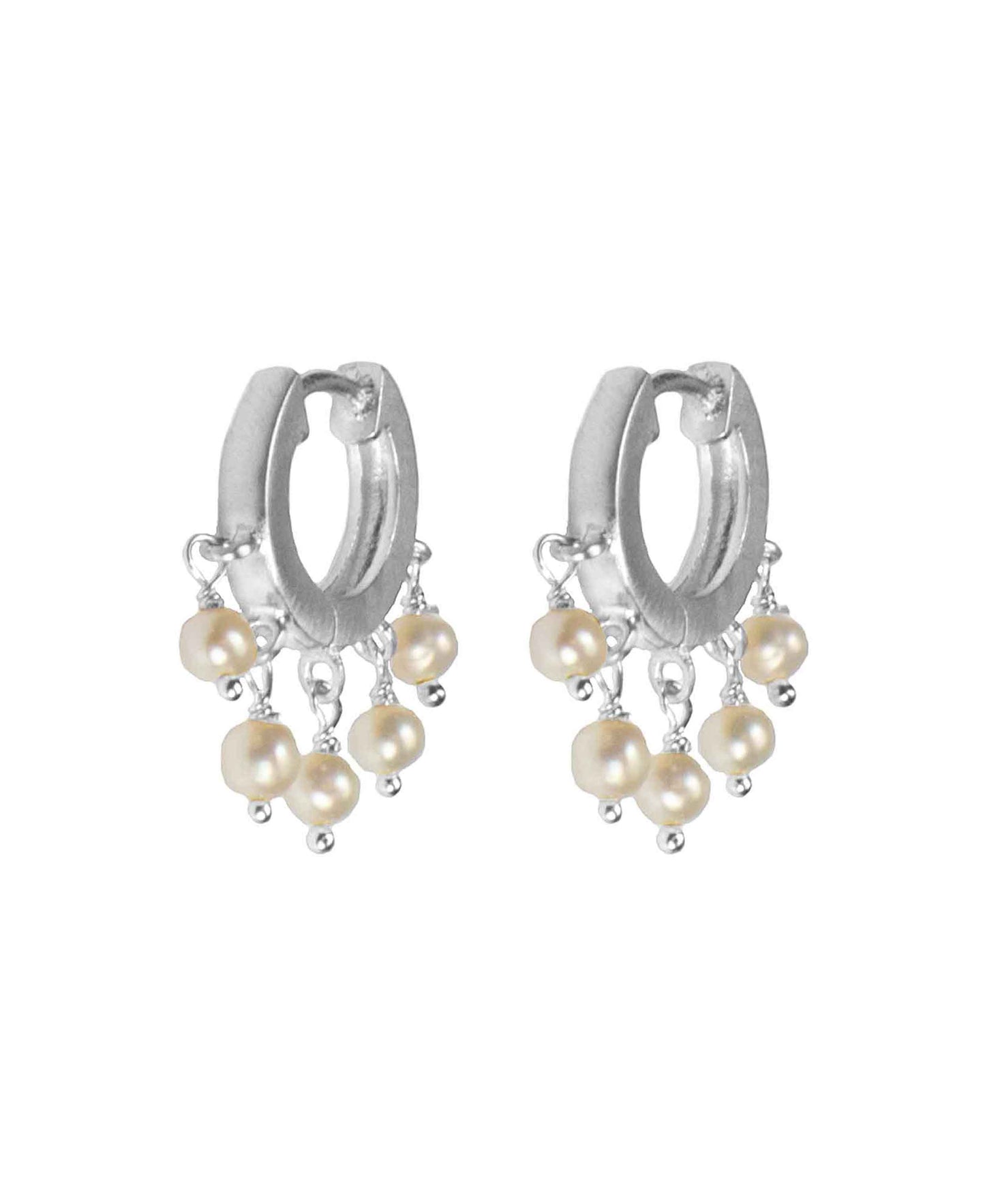Sedna earrings — silver, pearl earrings in 925 sterling silver, freshwater pearls