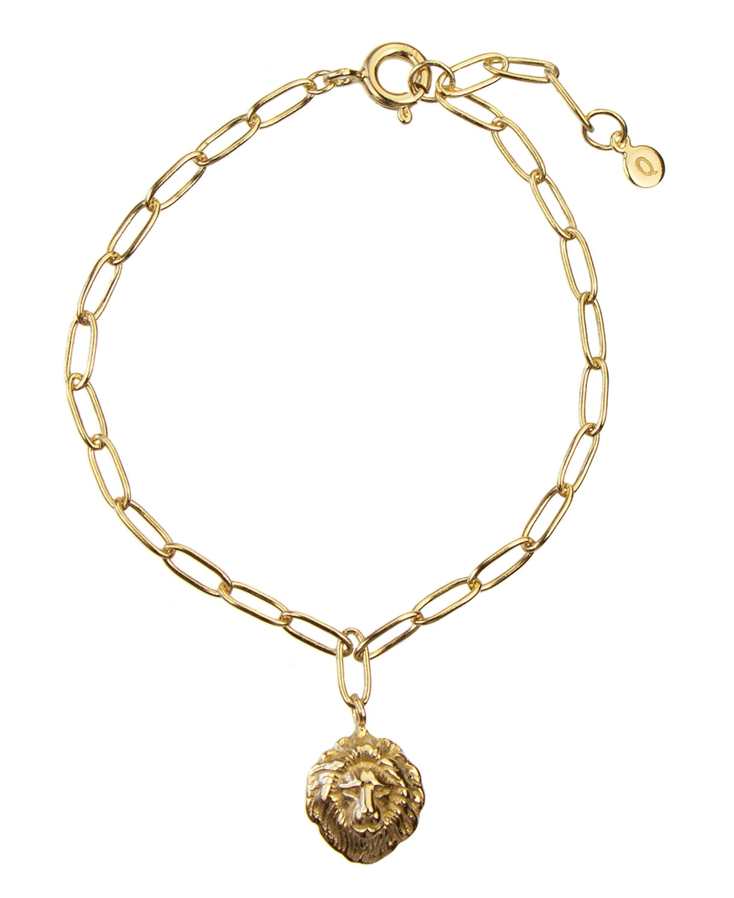 Lions head bracelet — gold, silver bracelet in gold-plated 925 sterling silver