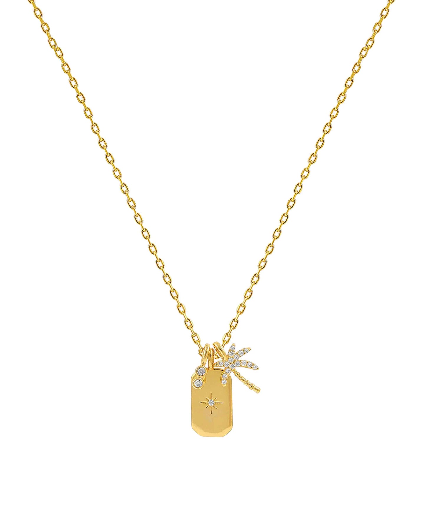 Palm necklace in — necklace in 18k gold-plated 925 sterling silver
