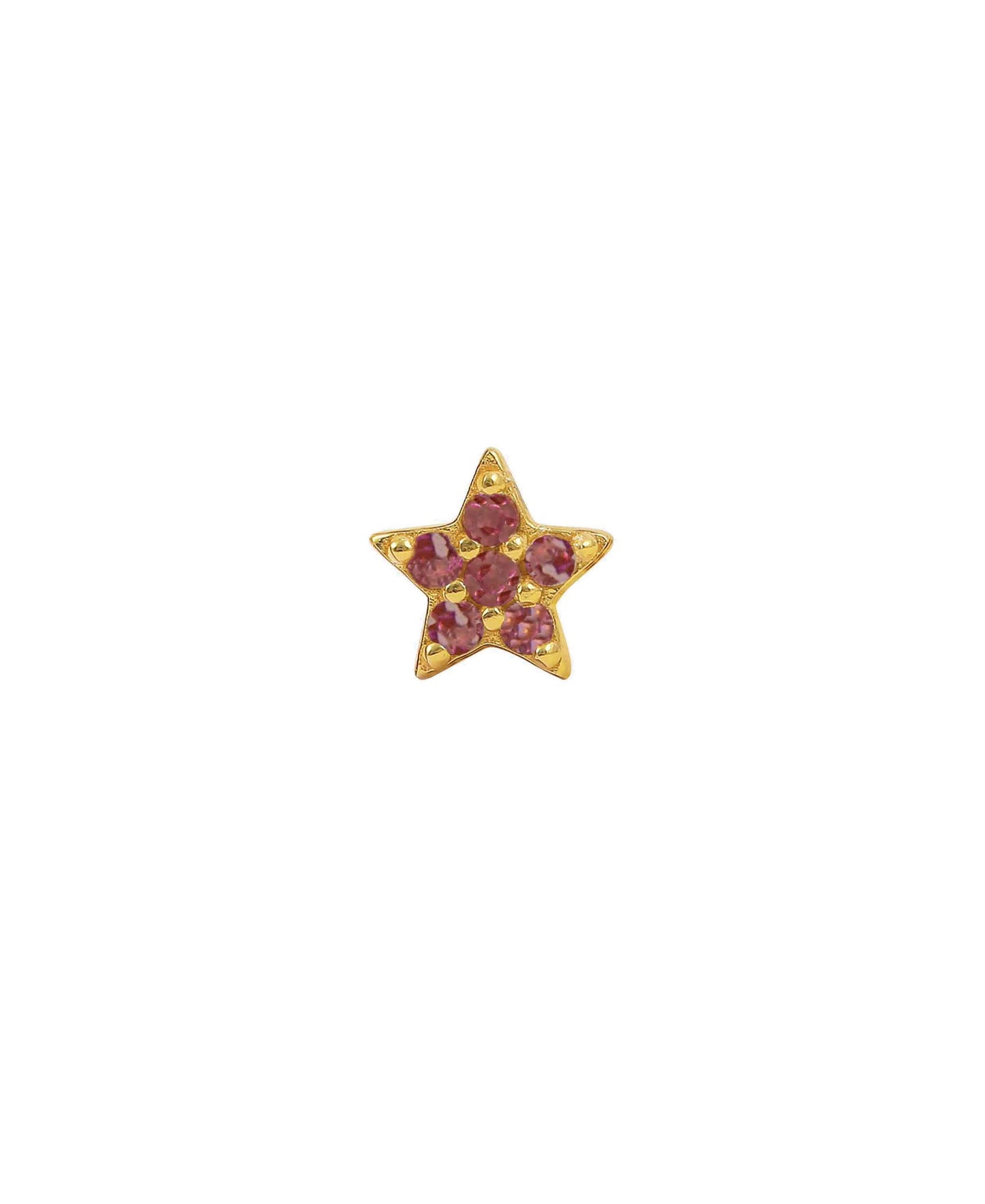 Ruby star earstud in — earrings in gold-plated 925 sterling silver
