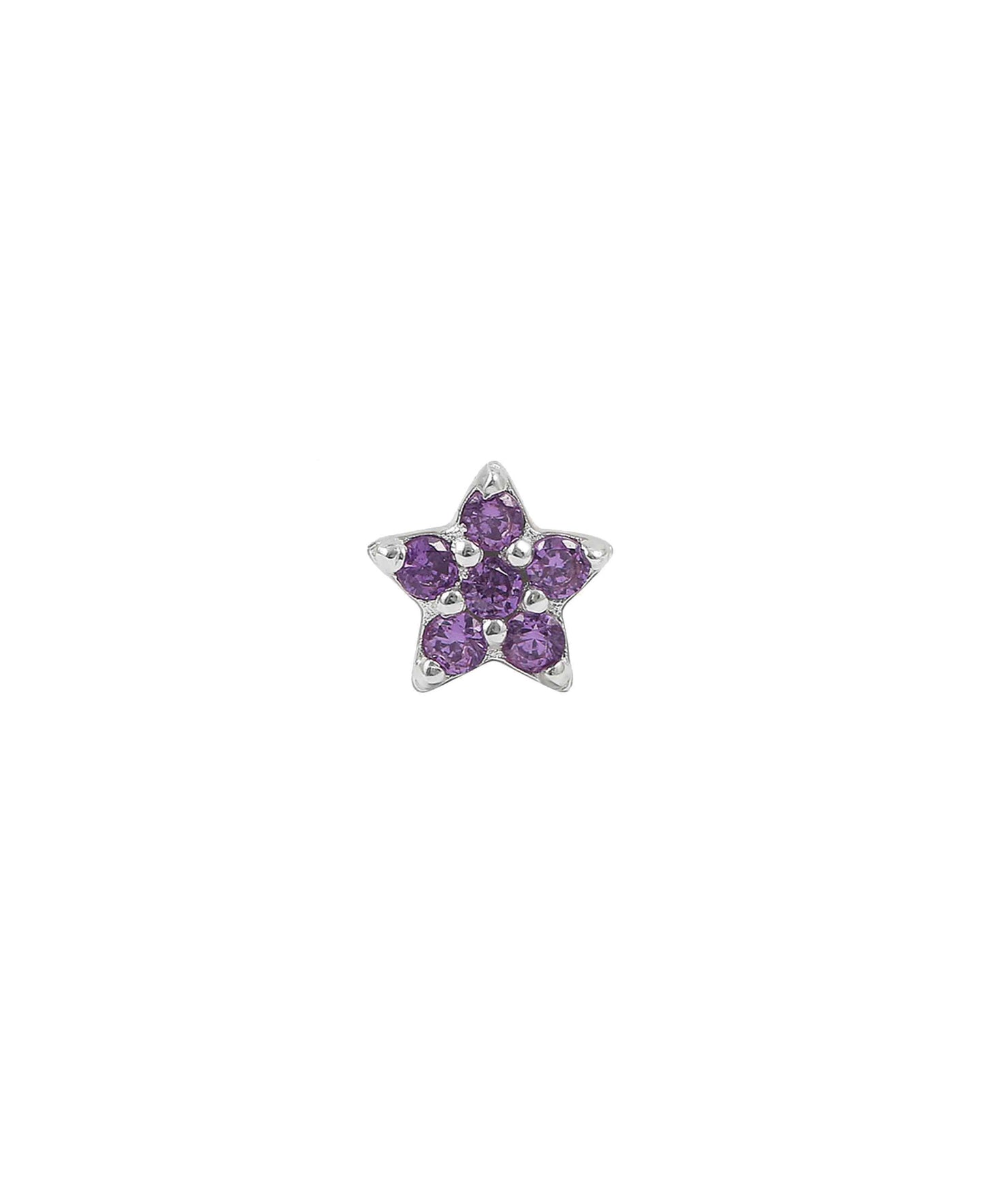 Amethyst star earstud in — earrings in 925 sterling silver