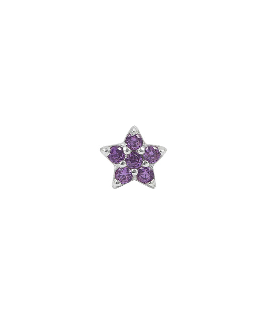 Amethyst star earstud in  — earrings in 925 sterling silver