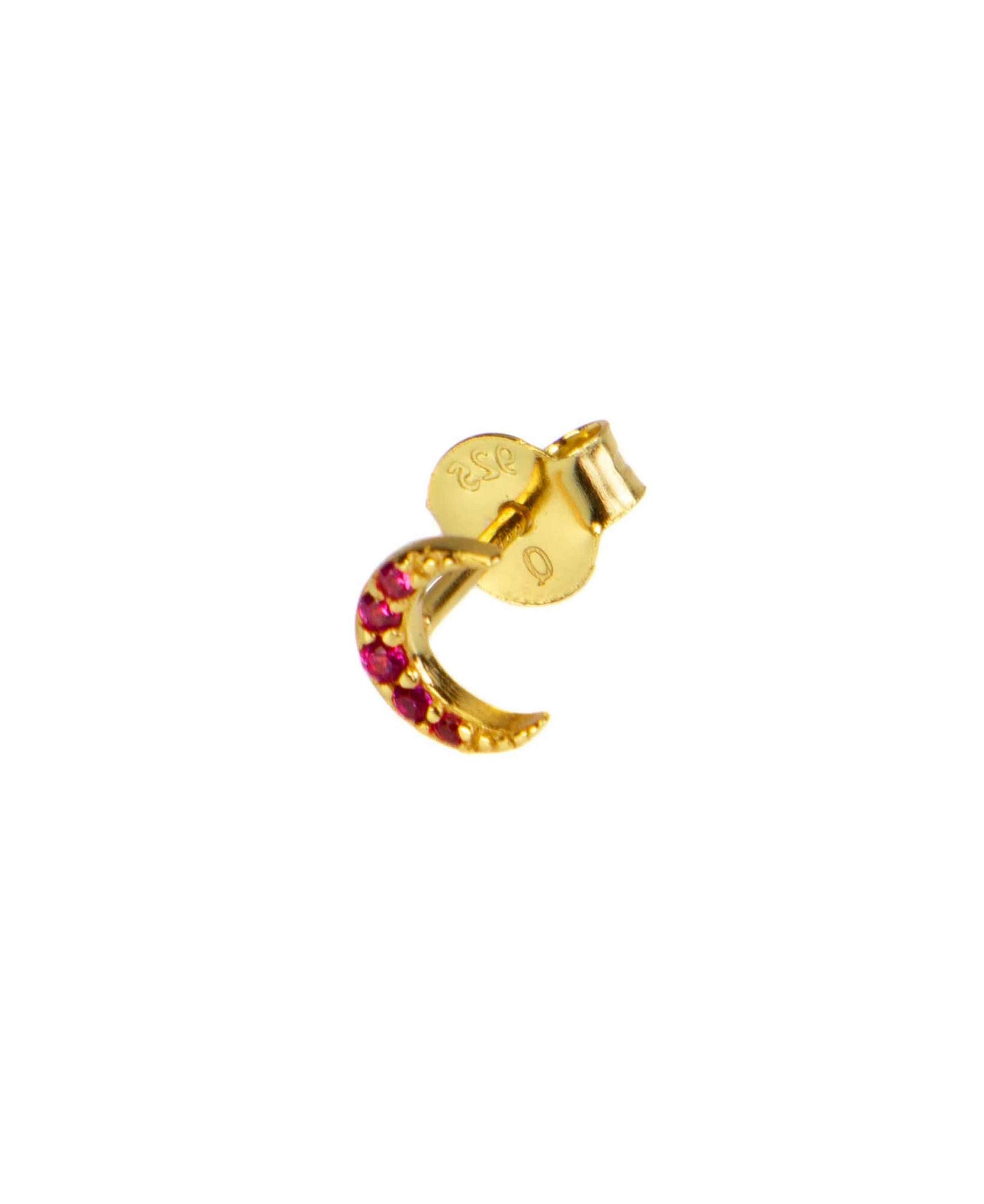 Ruby moon earstud in — earrings in gold-plated 925 sterling silver
