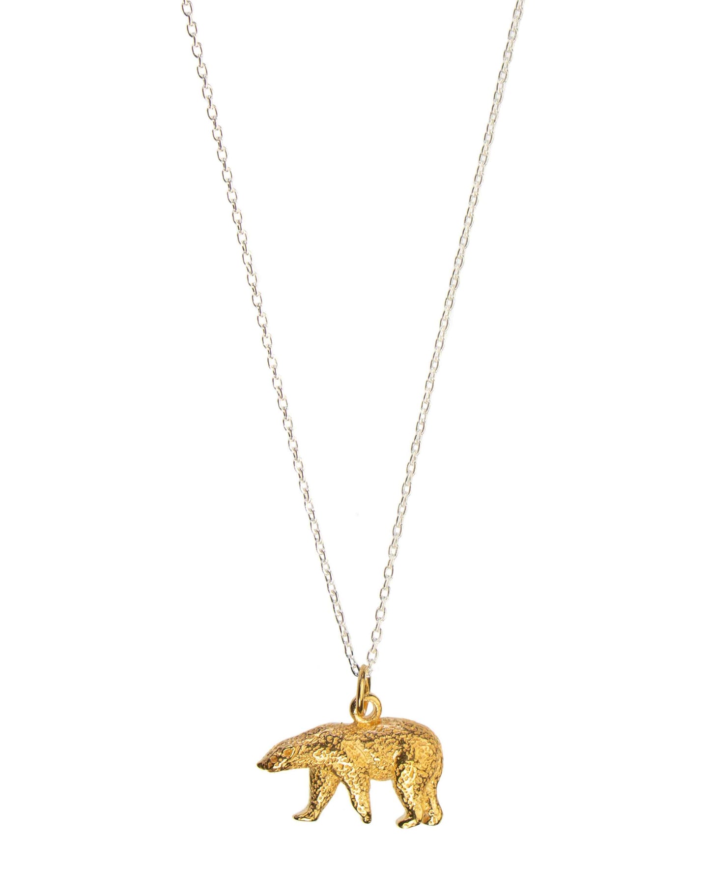 Polar bear necklace — gold, silver necklace in gold-plated 925 sterling silver