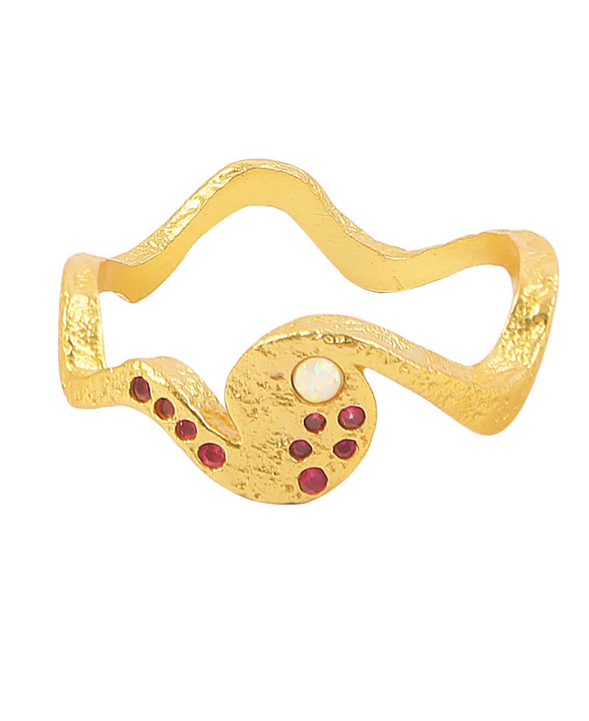 Opalus ring — gold, silver ring in gold-plated 925 sterling silver