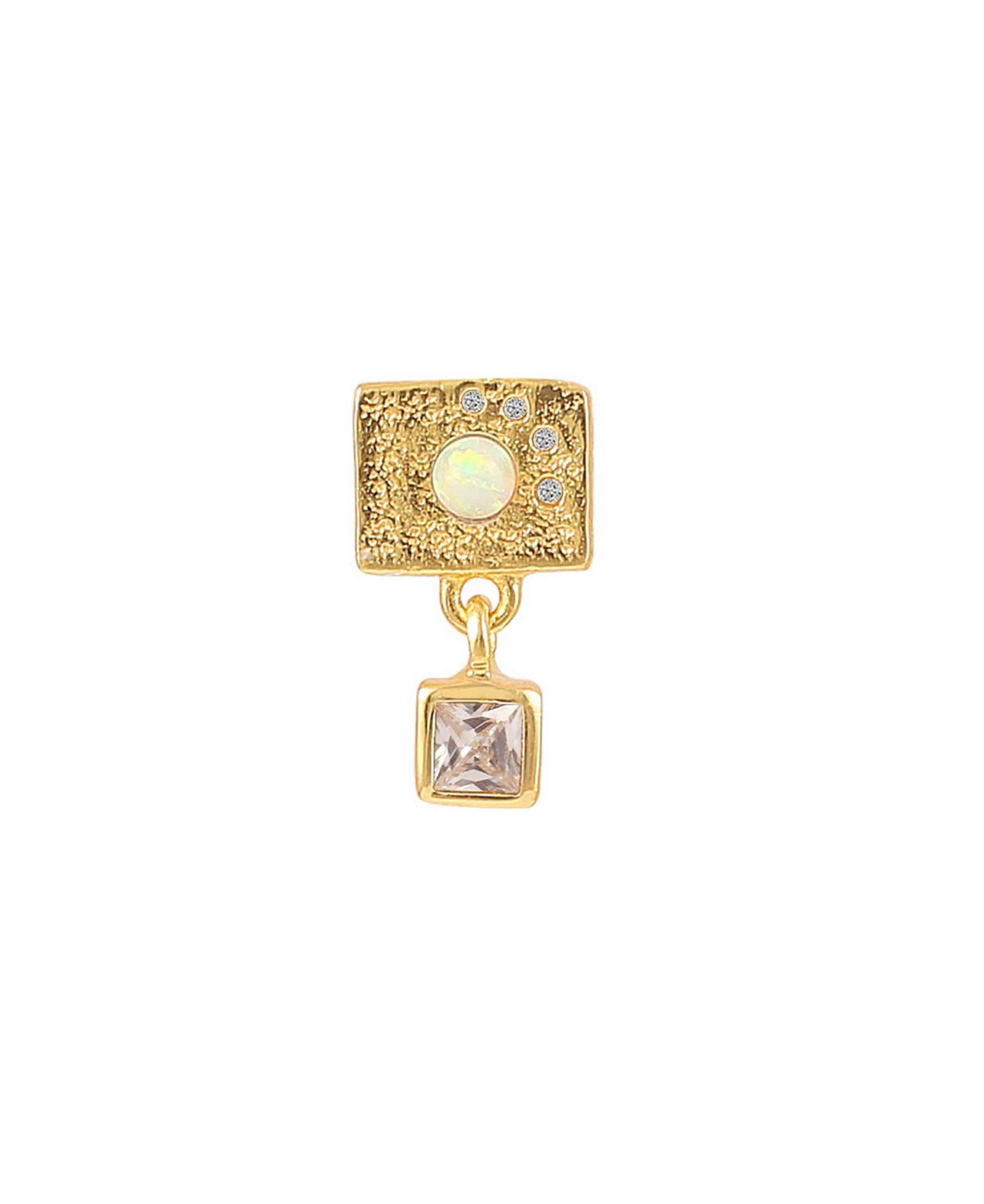 White opalus earring in — earrings in gold-plated 925 sterling silver