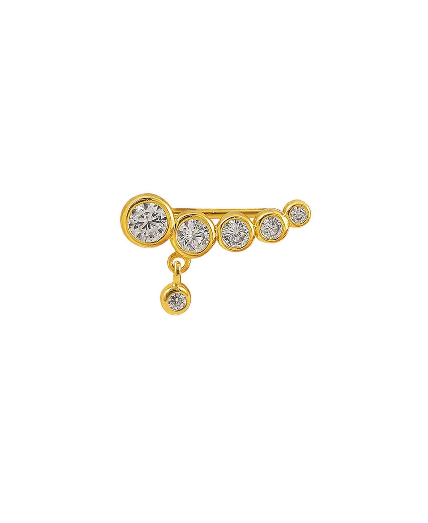 Snowy croissant earstick in — earrings in gold-plated 925 sterling silver