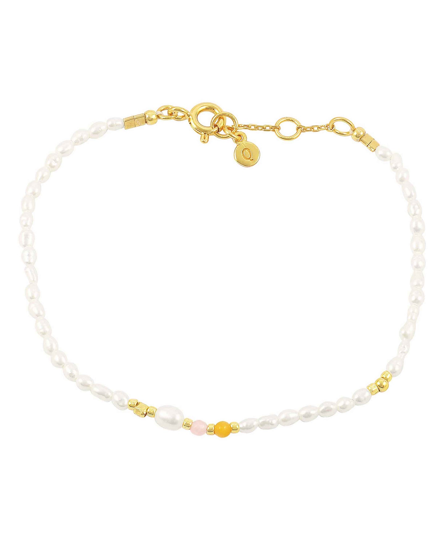 Olivia bracelet — gold, silver bracelet in 18k gold-plated 925 sterling silver, freshwater pearls