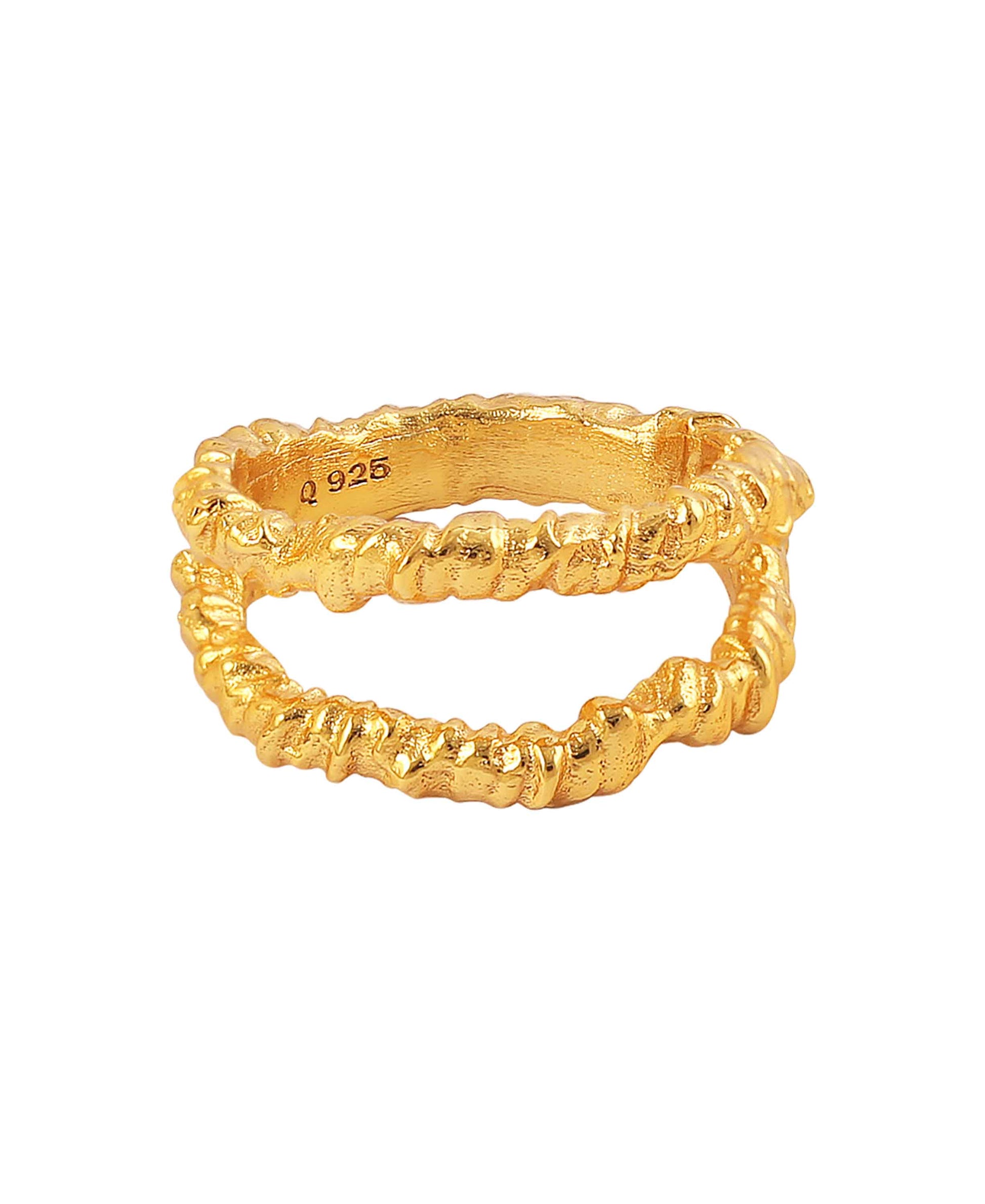 Savannah ring — gold, silver ring in gold-plated 925 sterling silver