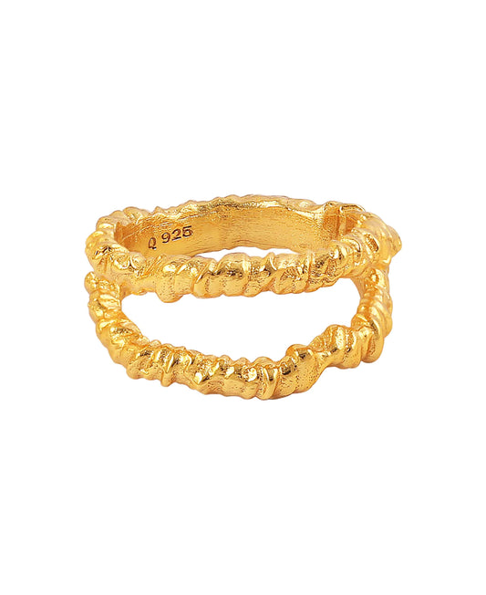 Savannah ring — gold, silver ring in gold-plated 925 sterling silver