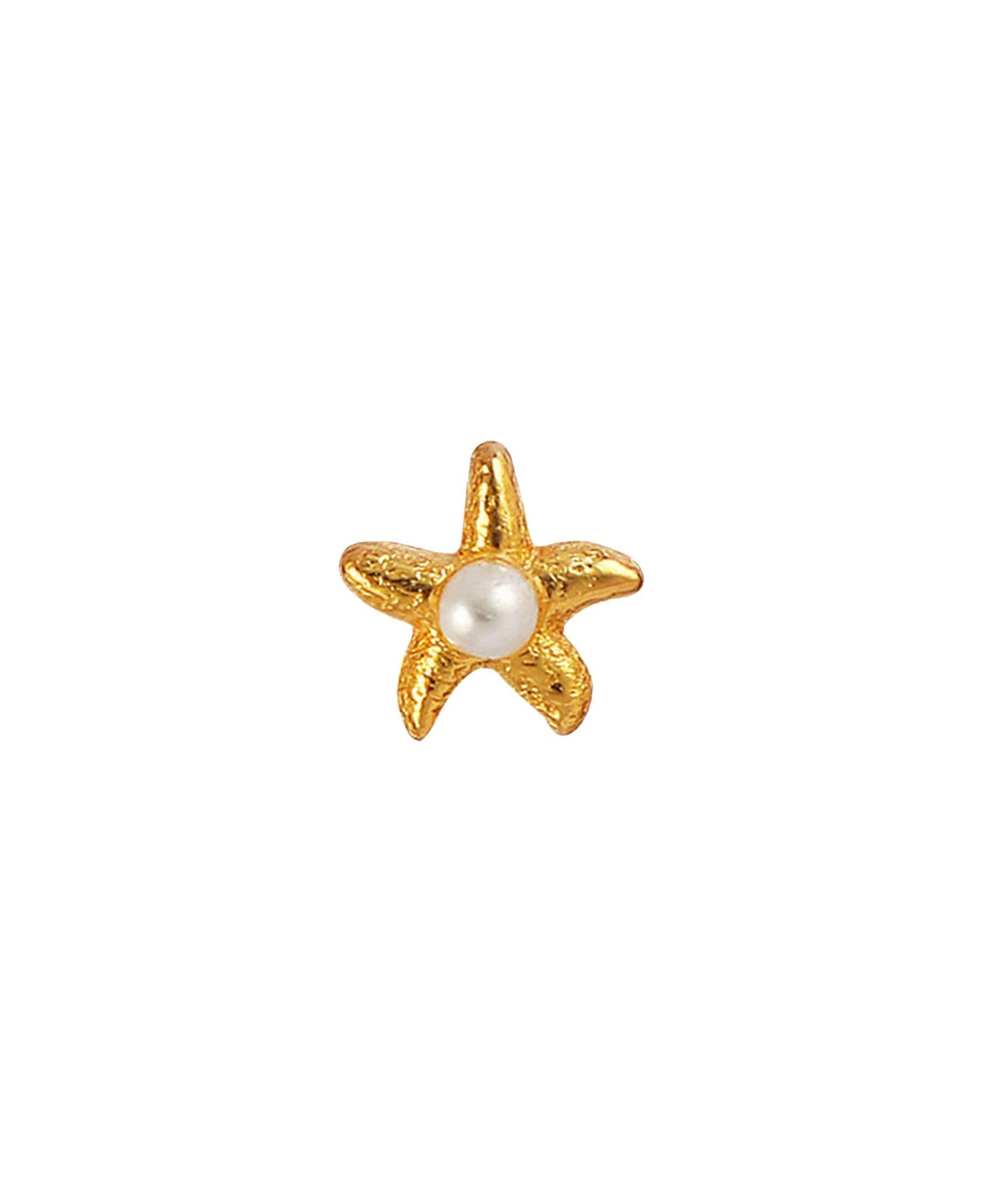 Mini sea star earstickers in — earrings in gold-plated 925 sterling silver, freshwater pearls