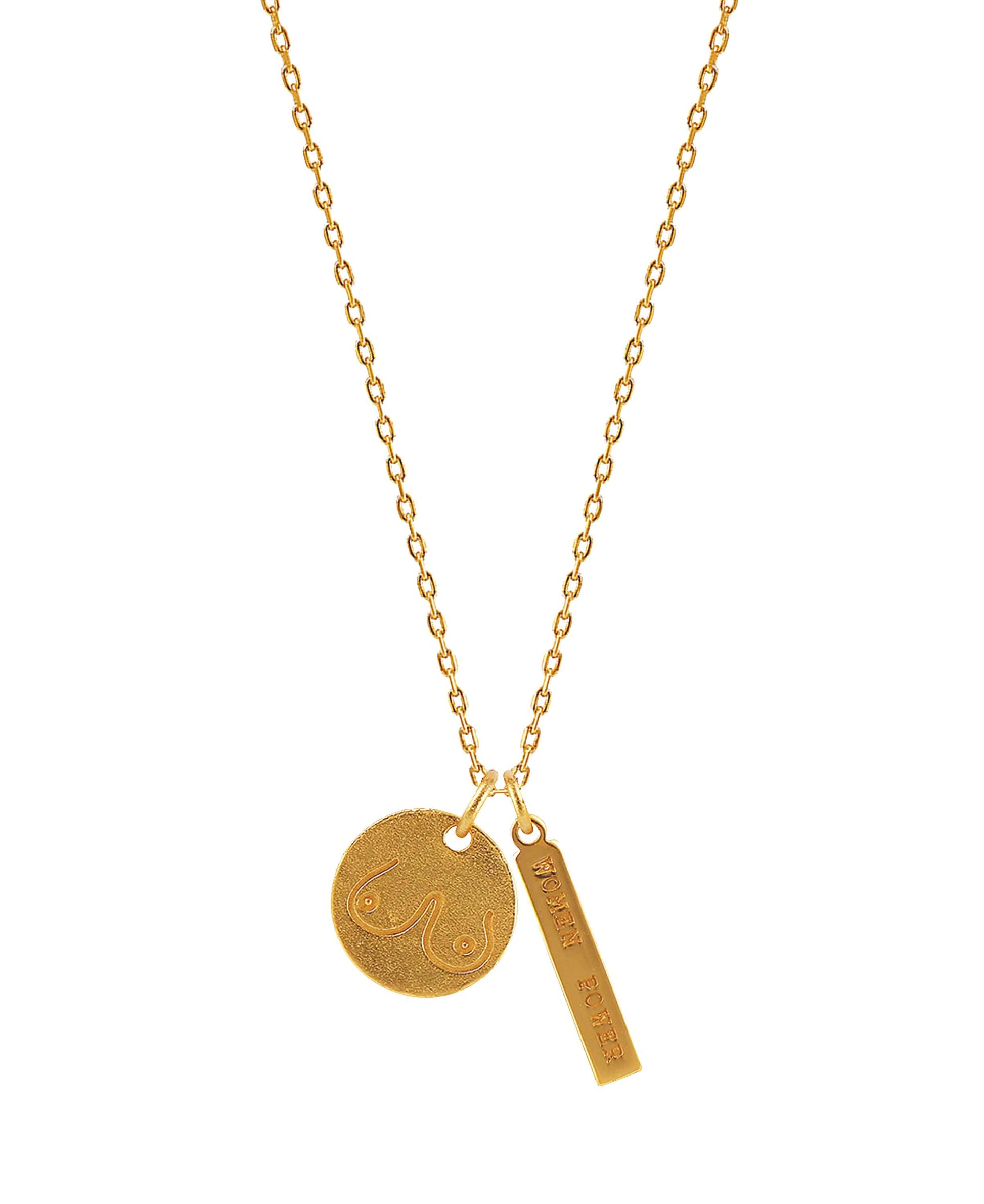 Women power necklace — gold, silver necklace in gold-plated 925 sterling silver