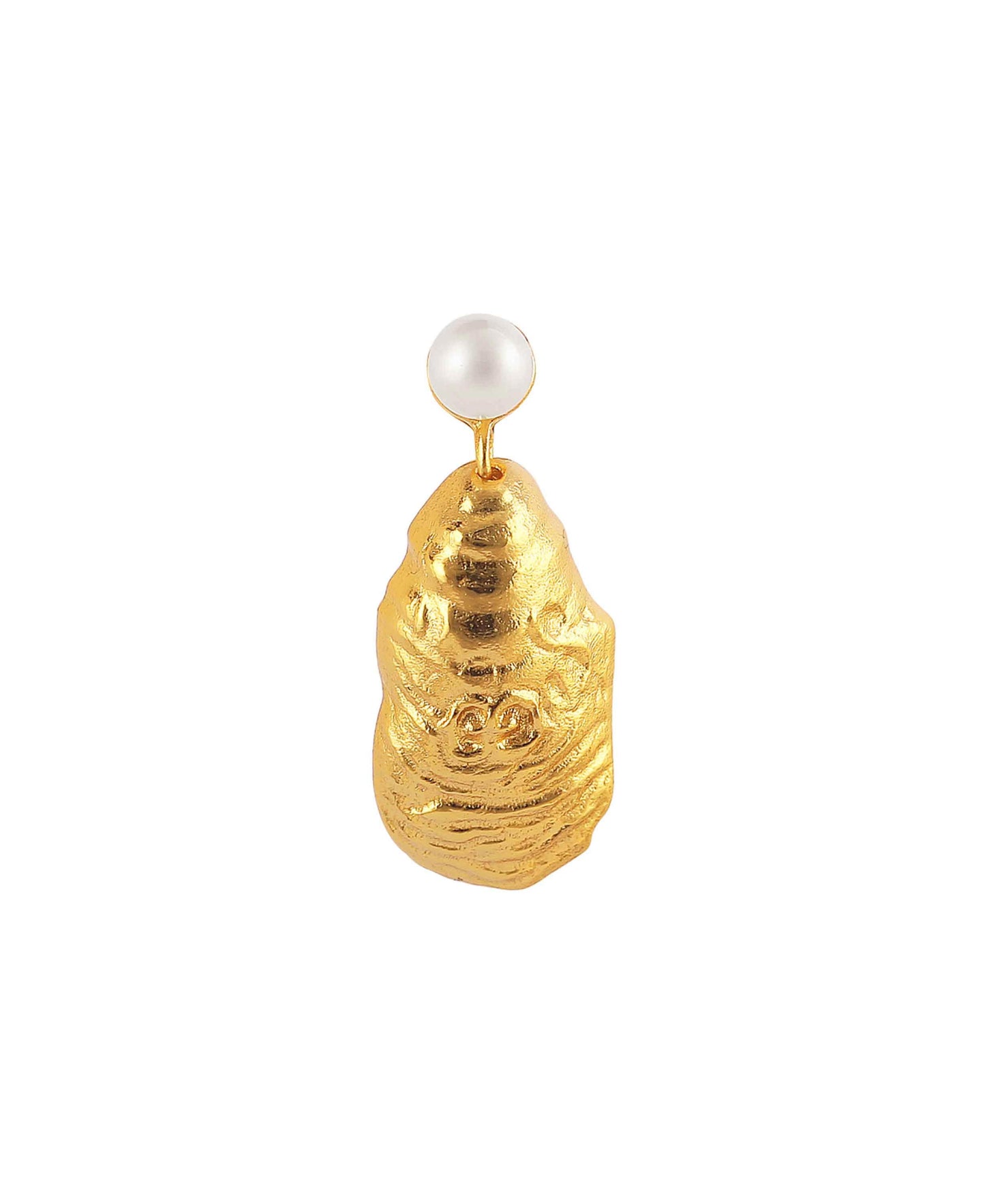 Oyster earrings in — earrings in gold-plated 925 sterling silver, freshwater pearls