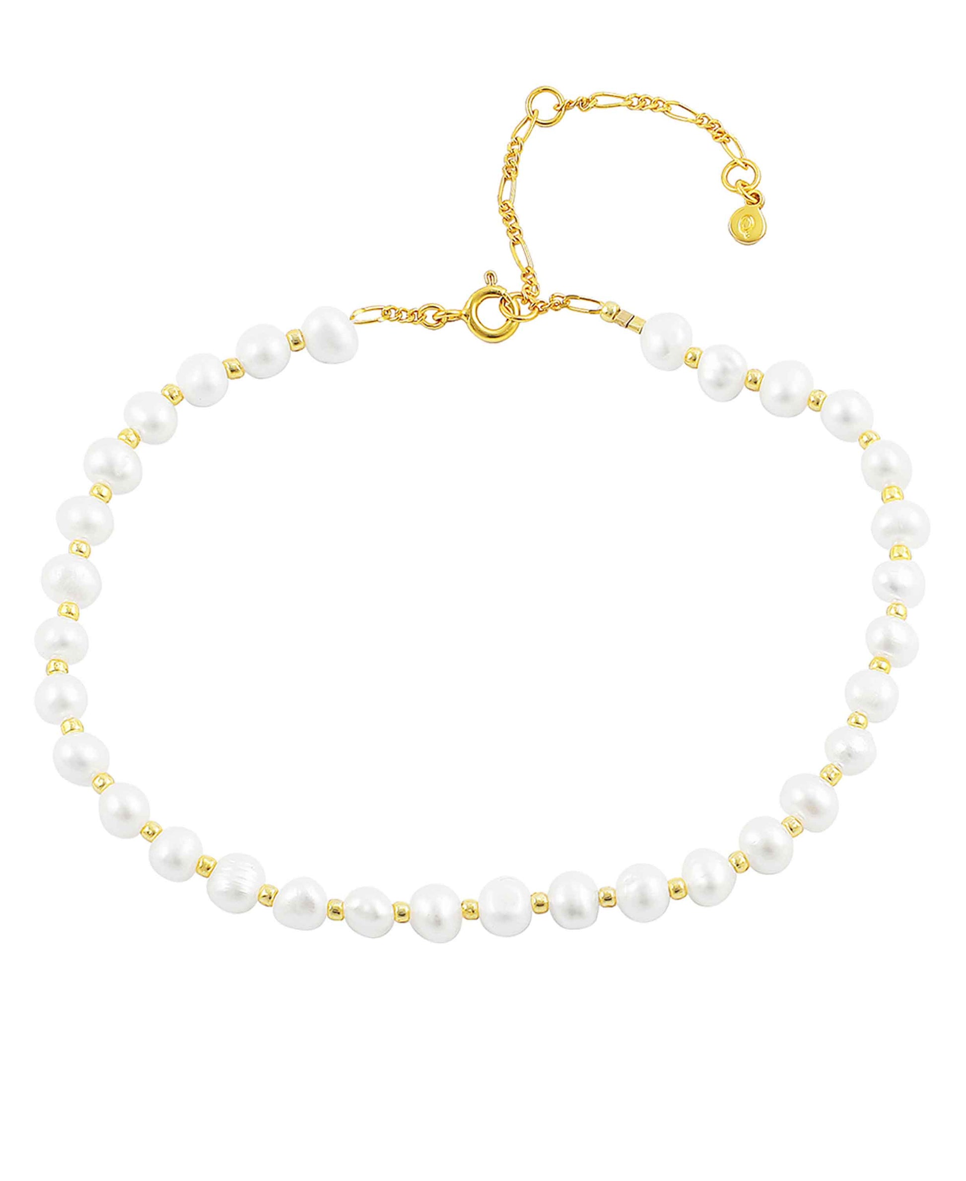 Arabella anklet — gold, silver anklet in gold-plated 925 sterling silver, freshwater pearls