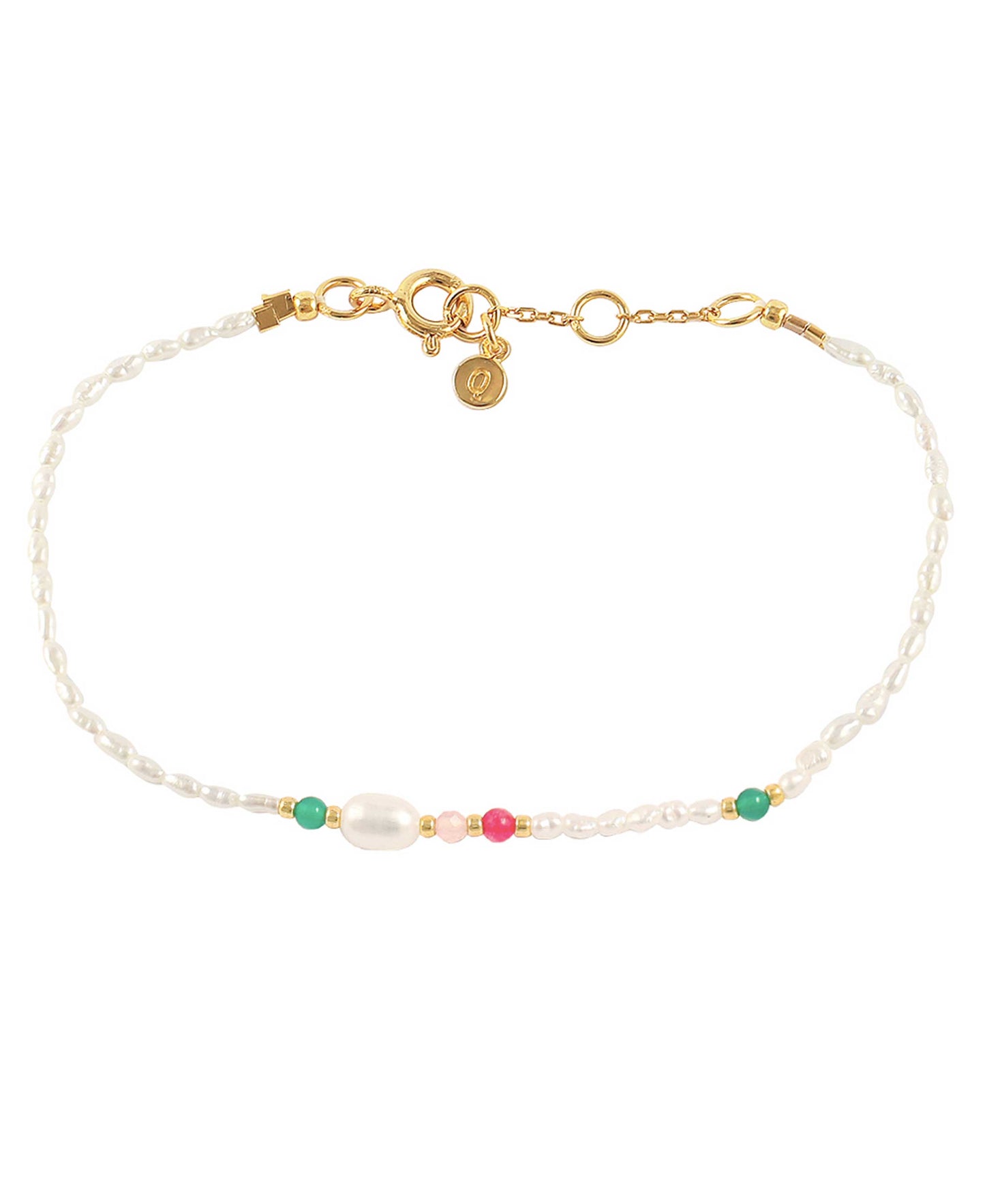 Maggie bracelet — gold, silver bracelet in gold-plated 925 sterling silver, freshwater pearls