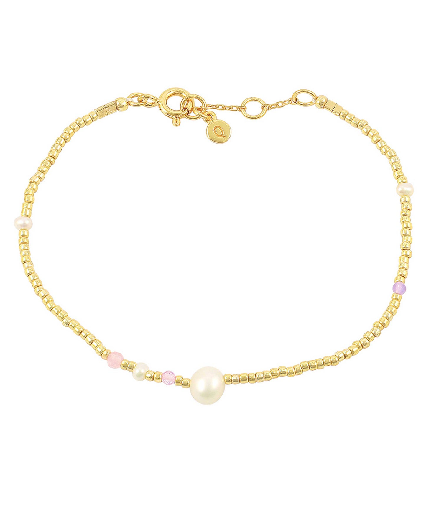 Maya bracelet — gold, silver bracelet in gold-plated 925 sterling silver, freshwater pearls