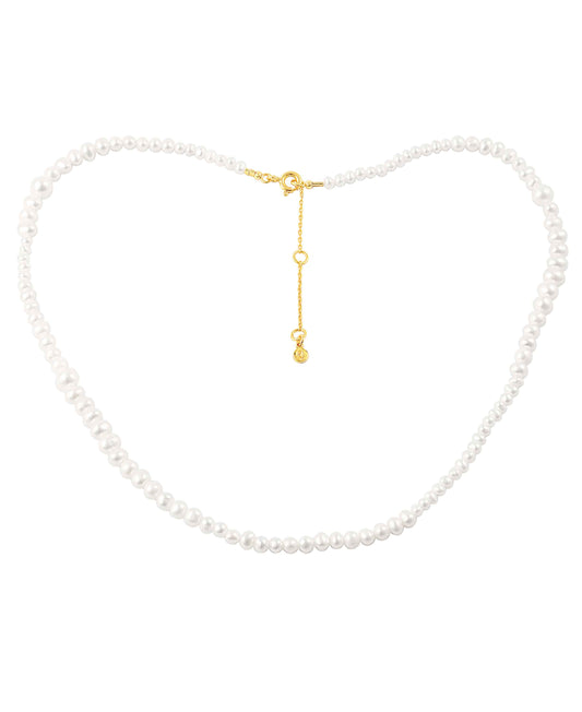 Milkyway plain necklace — gold, silver necklace in gold-plated 925 sterling silver, freshwater pearls