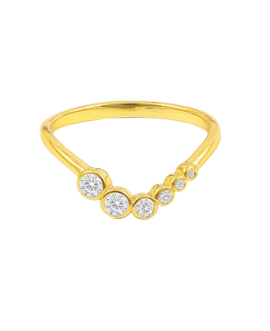 River ring — gold, silver ring in 18k gold-plated 925 sterling silver