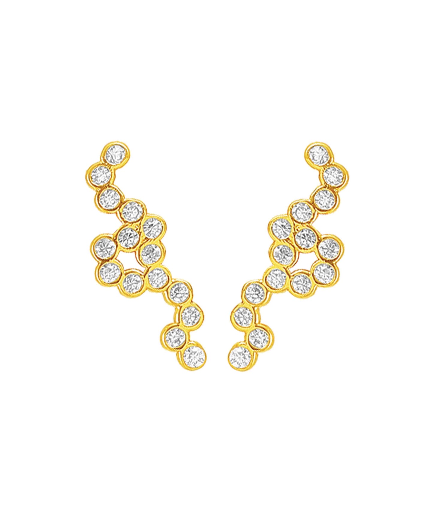 River earrings — gold, silver earrings in 18k gold-plated 925 sterling silver
