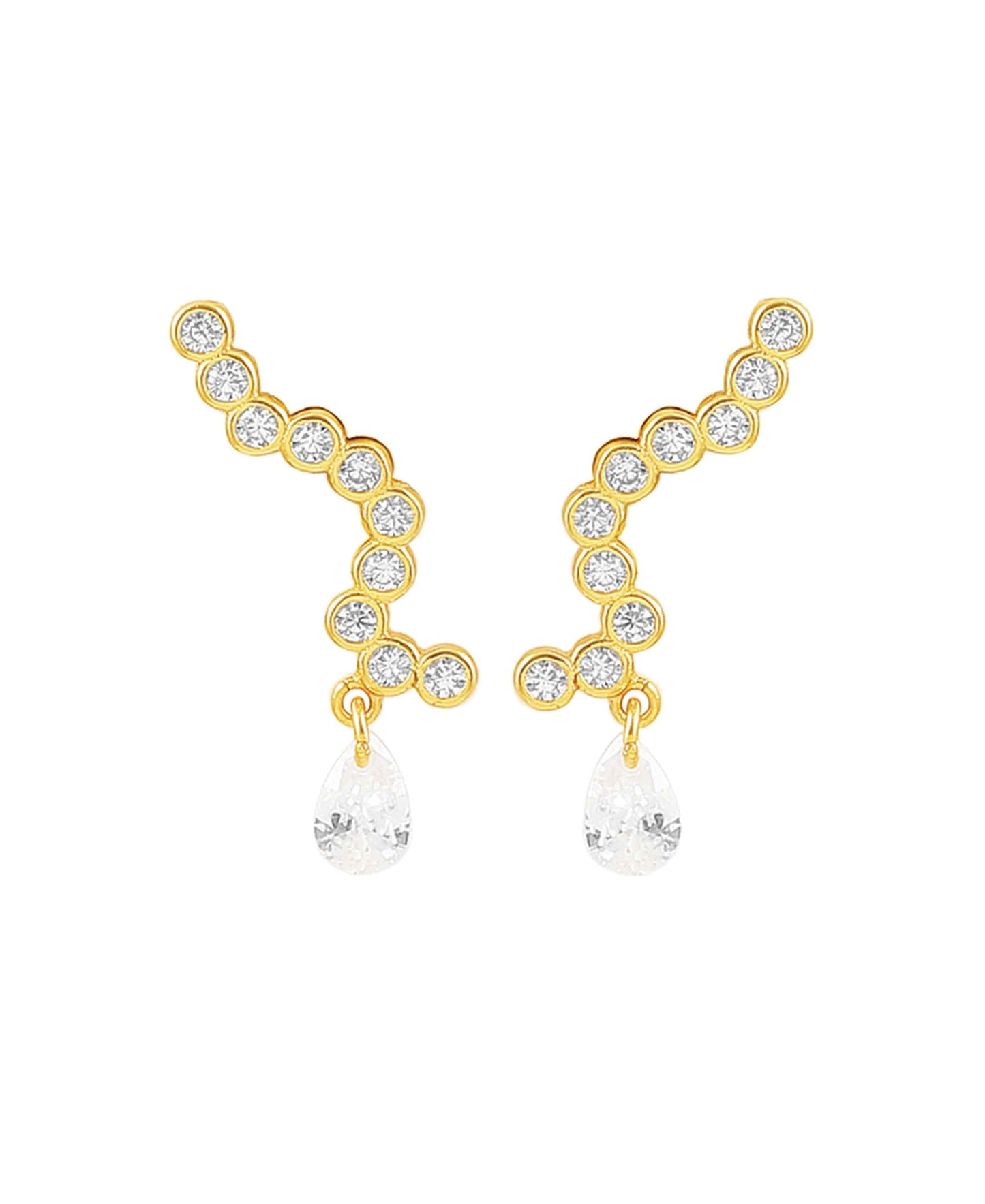 River raindrop earrings — gold, silver earrings in 18k gold-plated 925 sterling silver