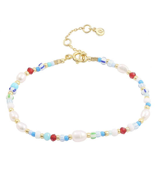 Zoe bracelet — gold, silver bracelet in 18k gold-plated 925 sterling silver, freshwater pearls