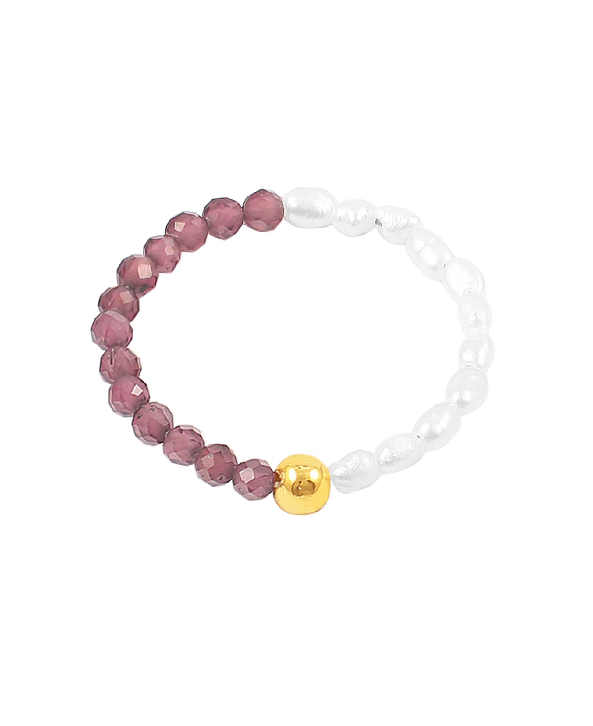 Isabelle ring — gold, silver ring in gold-plated 925 sterling silver, freshwater pearls