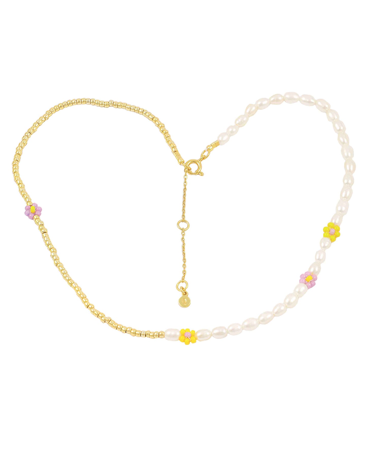 Alan necklace — gold, silver, pearl necklace in 18k gold-plated 925 sterling silver, freshwater pearls