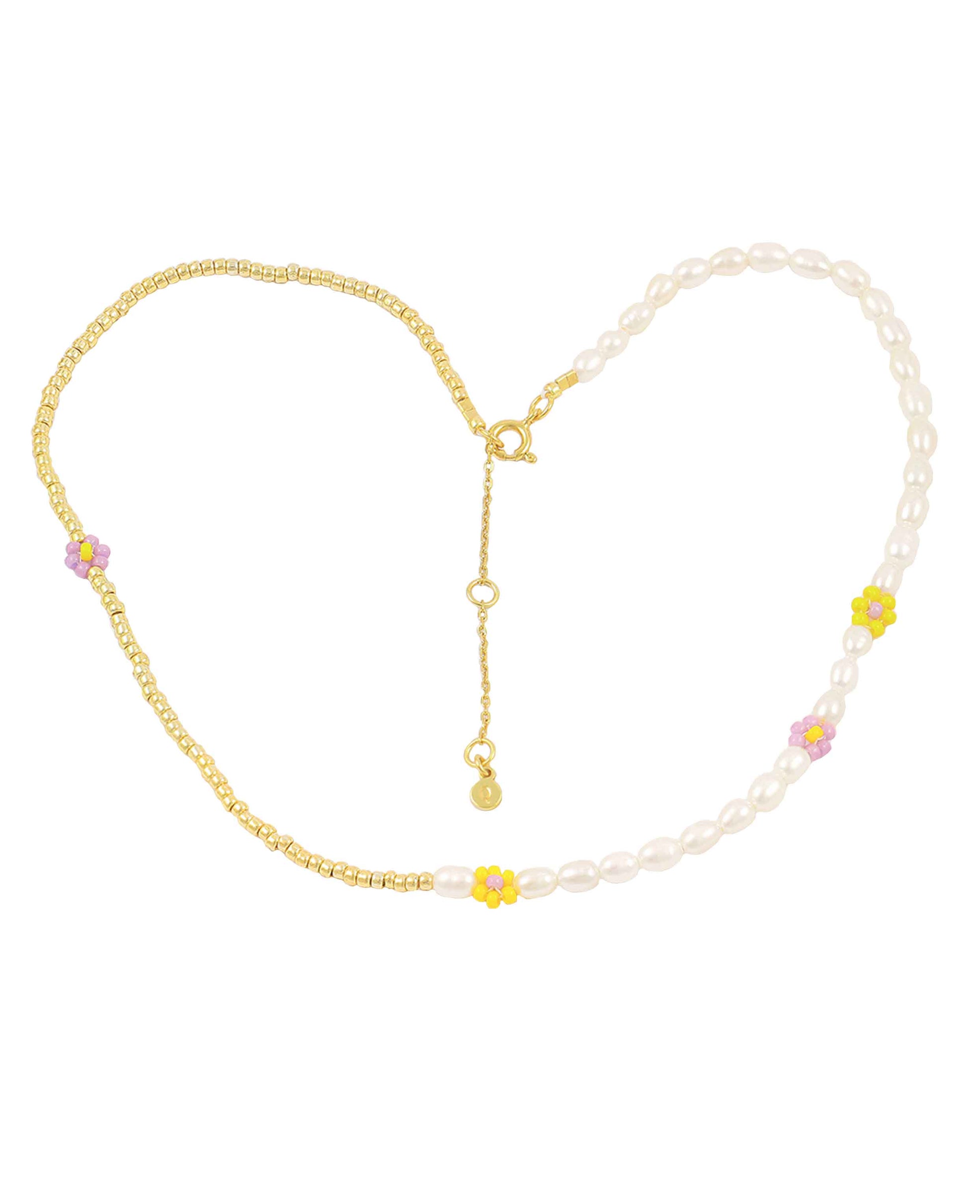 Alan necklace — gold, silver, pearl necklace in 18k gold-plated 925 sterling silver, freshwater pearls