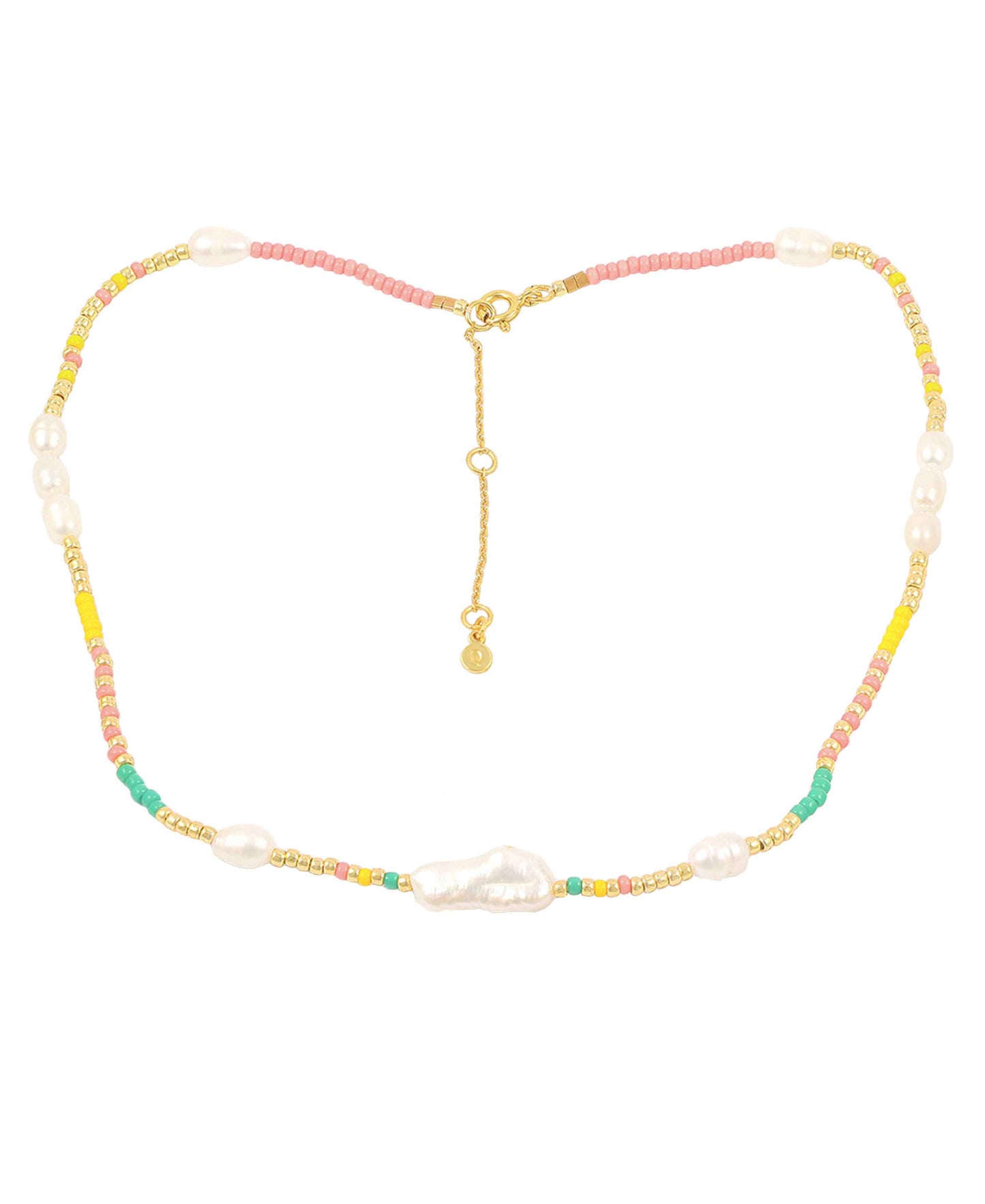 Aurora necklace — gold, silver, pearl necklace in 18k gold-plated 925 sterling silver, freshwater pearls