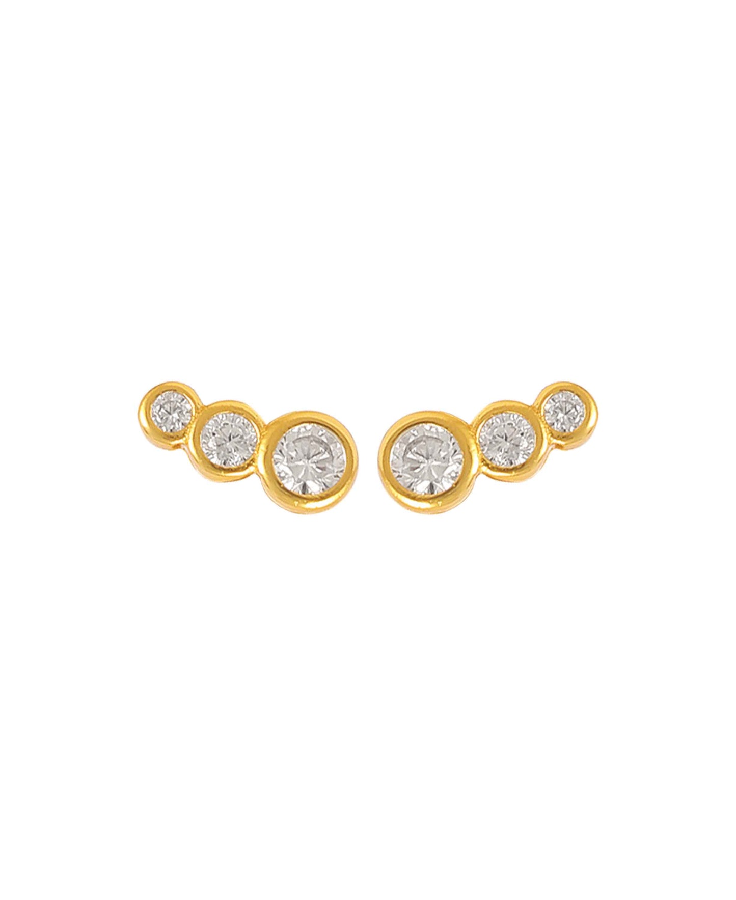 Lucian white earrings — gold, silver, white earrings in 18k gold-plated 925 sterling silver