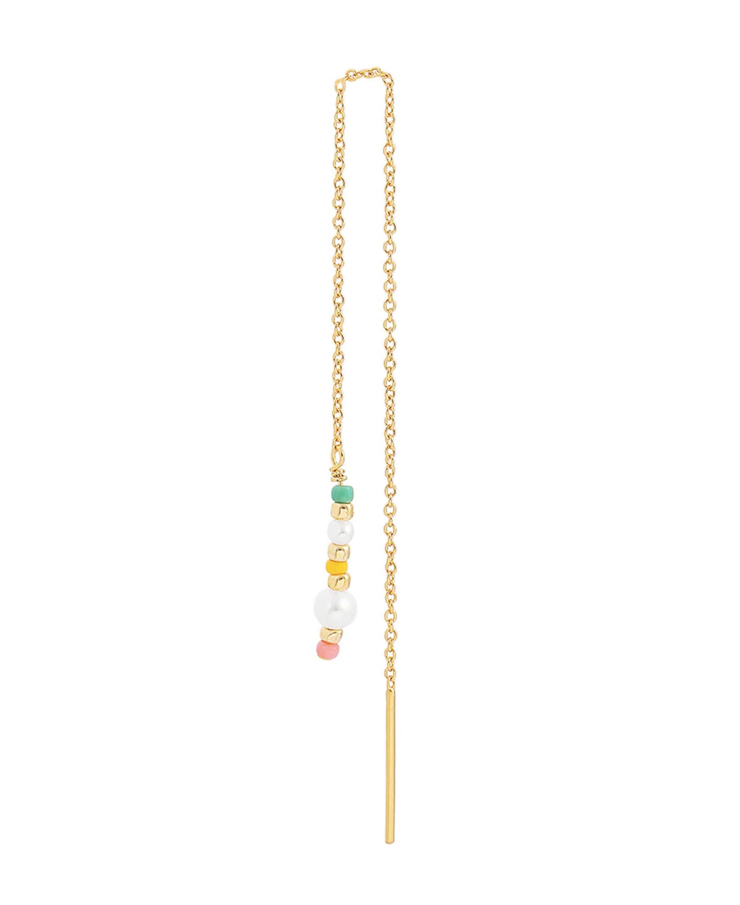 Aurora chain earrings in — earrings in 18k gold-plated 925 sterling silver, freshwater pearls