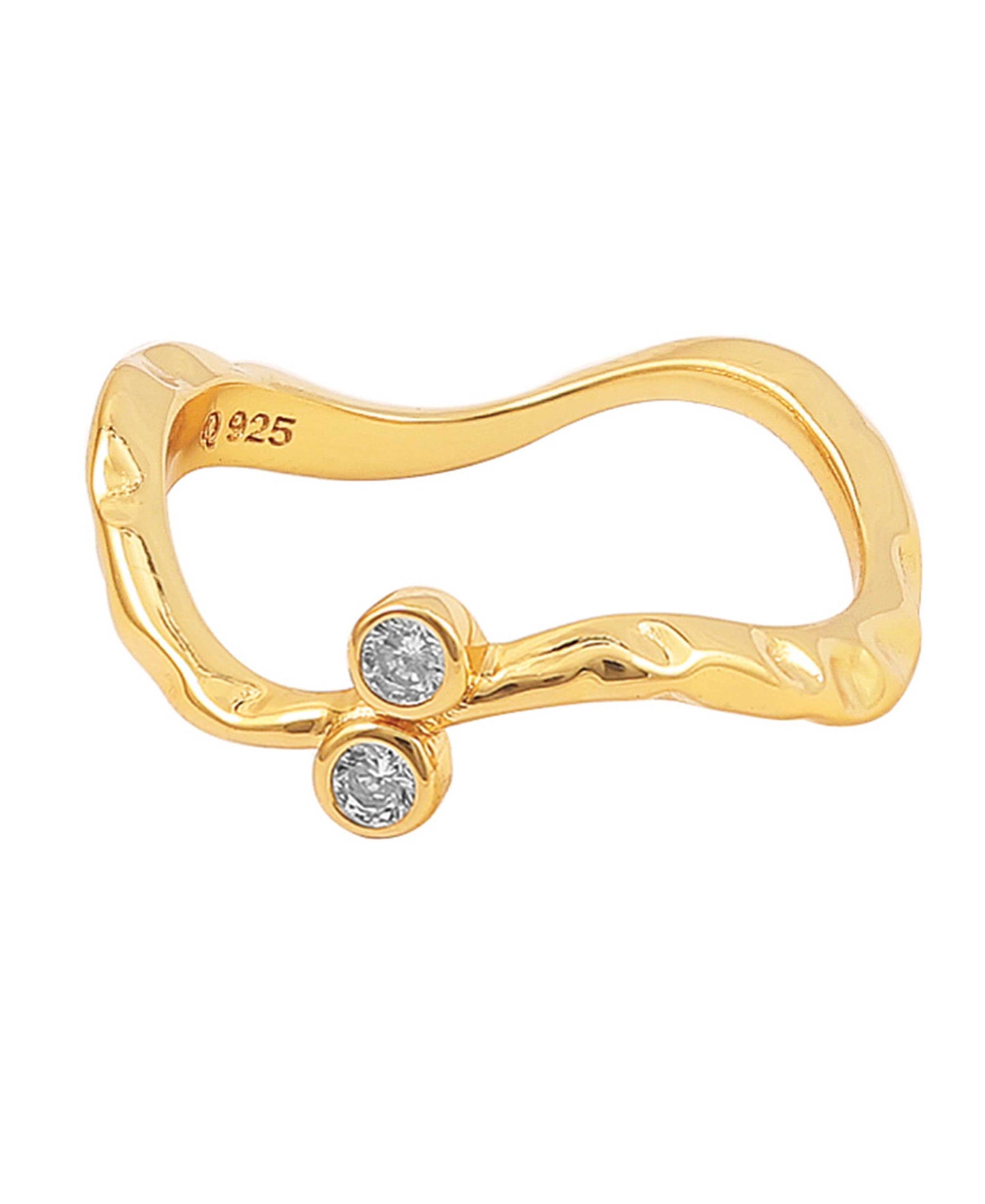 Alva ring — gold, silver ring in gold-plated 925 sterling silver