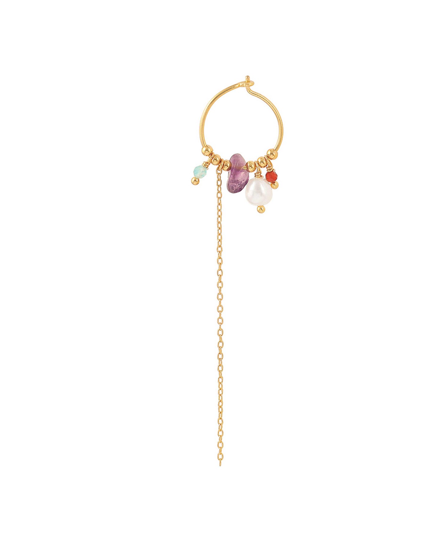 Victoria hoops in — earrings in gold-plated 925 sterling silver, freshwater pearls