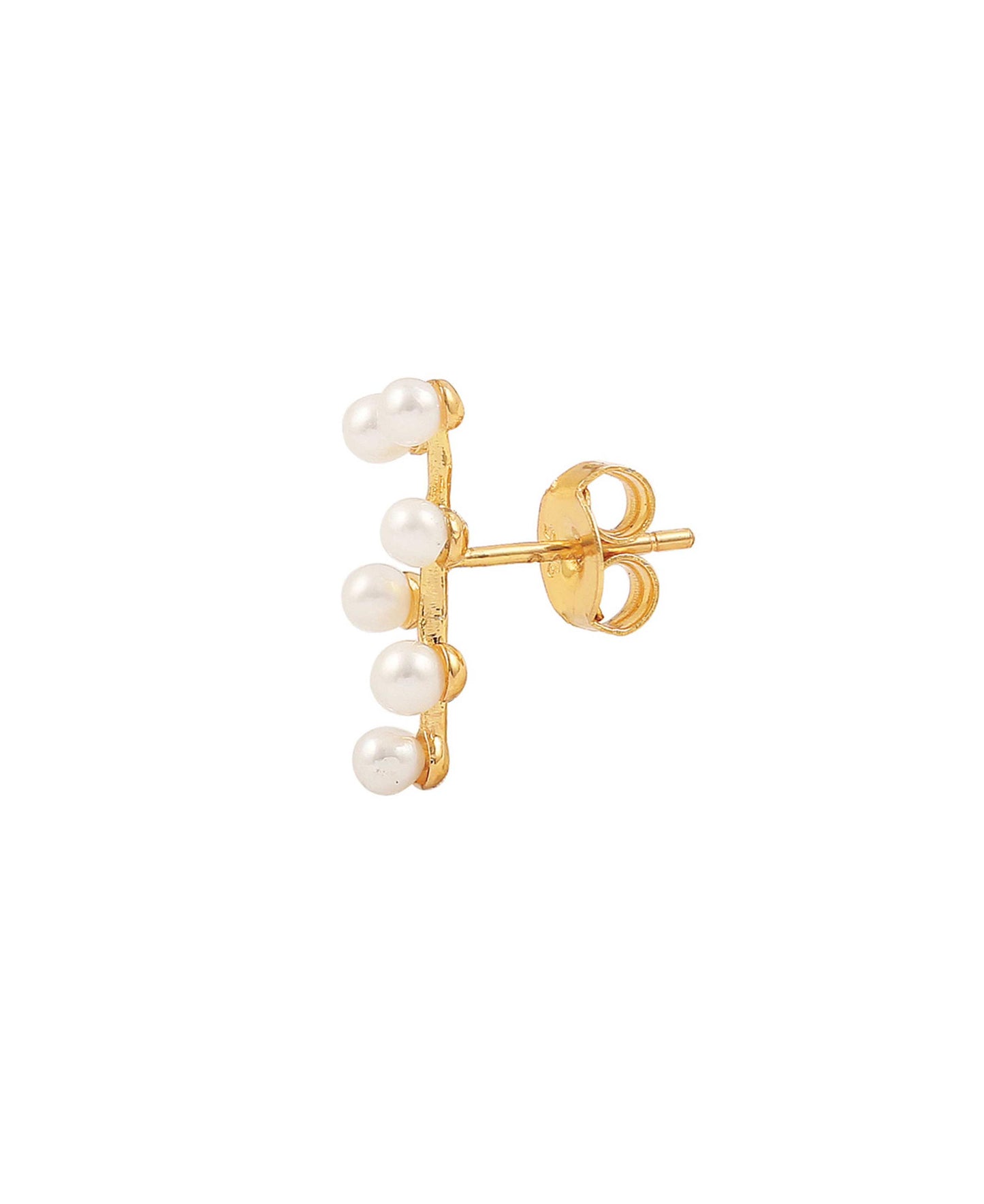 Alva croissant earrings in — earrings in gold-plated 925 sterling silver, freshwater pearls