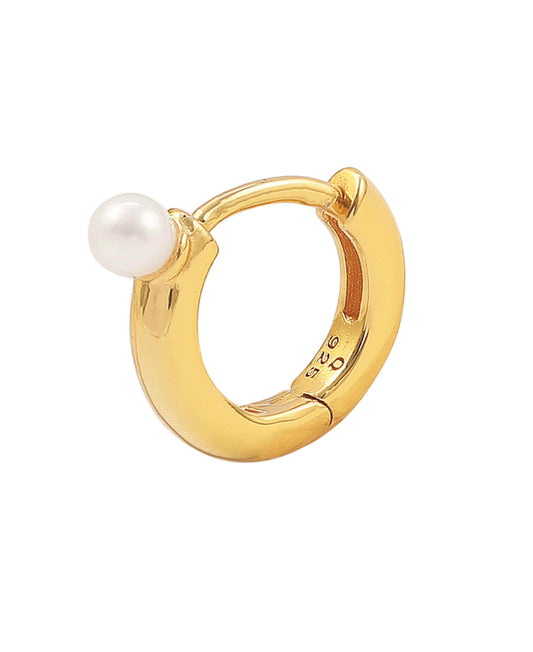 Agnes hoops in  — earrings in gold-plated 925 sterling silver, freshwater pearls