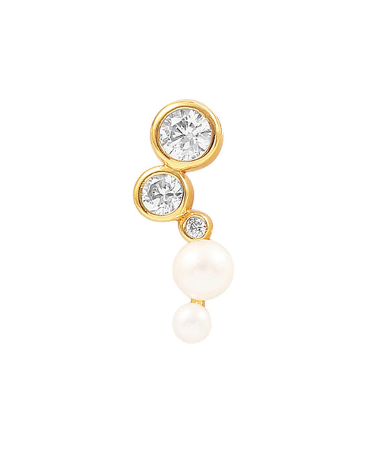Agnes pearl stickers in  — earrings in gold-plated 925 sterling silver, freshwater pearls