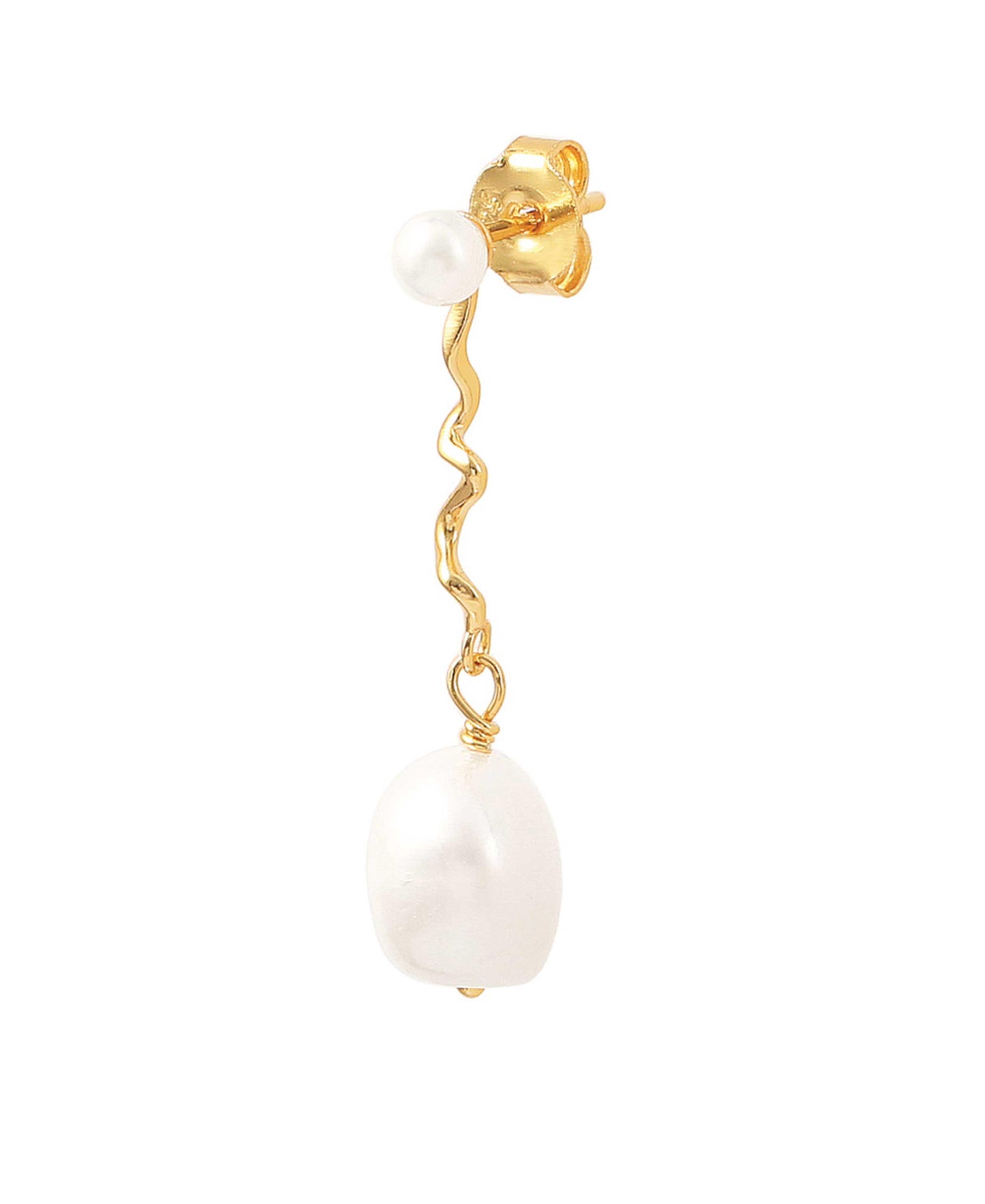 Alva stickers in — earrings in gold-plated 925 sterling silver, freshwater pearls