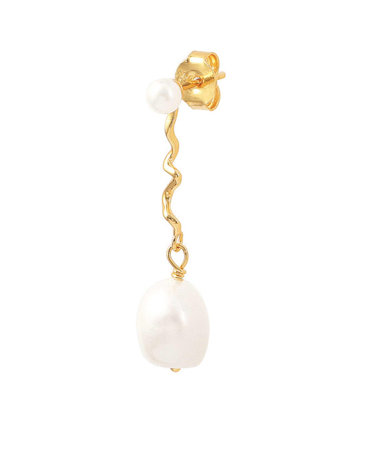 Alva stickers in  — earrings in gold-plated 925 sterling silver, freshwater pearls