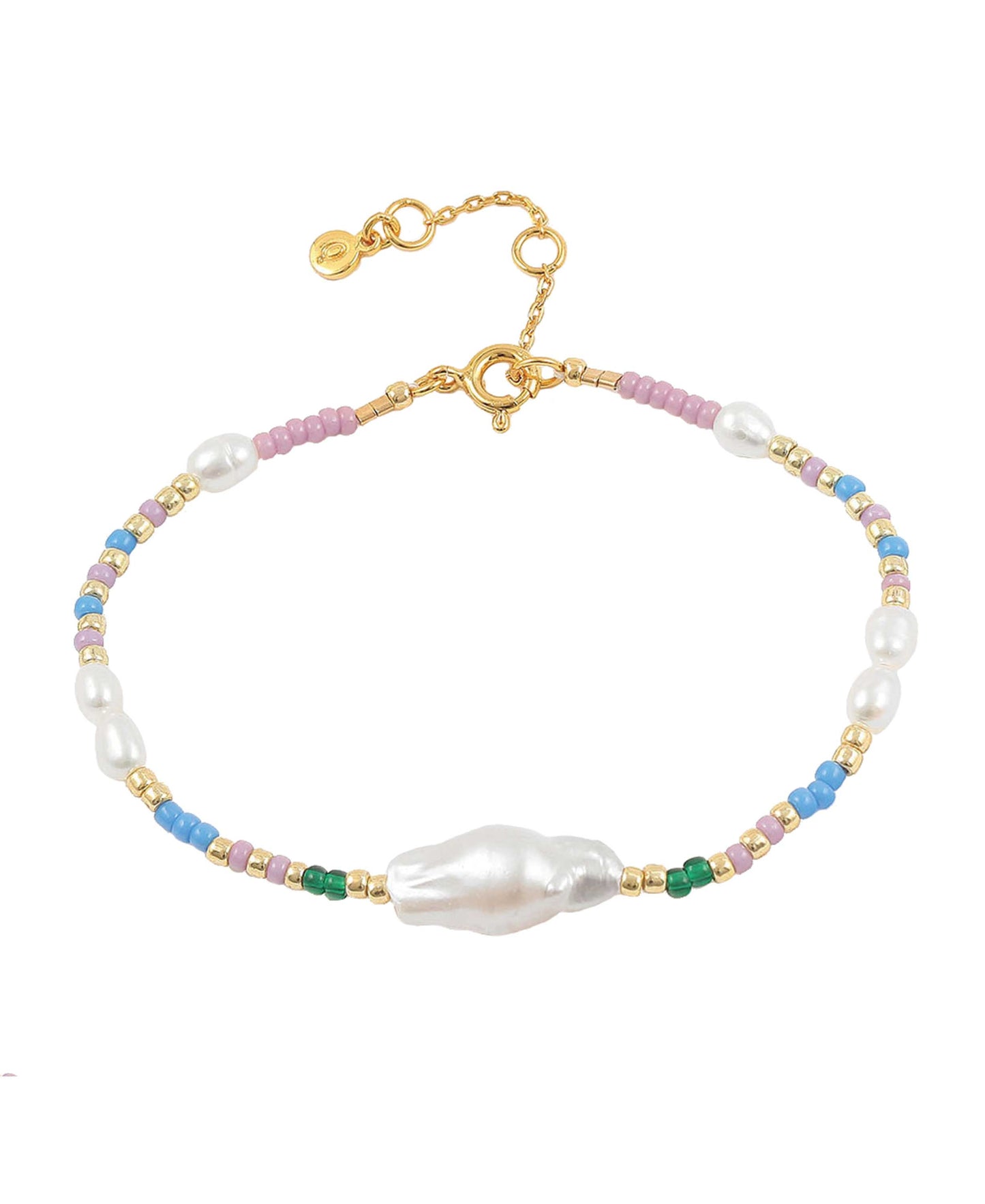 Magda bracelet — gold, silver, pearl bracelet in gold-plated 925 sterling silver, freshwater pearls
