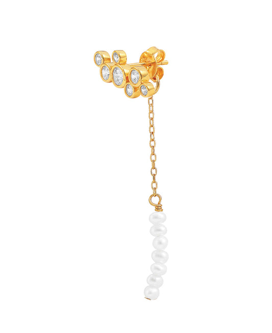 Agnes multi stickers in  — earrings in gold-plated 925 sterling silver, freshwater pearls