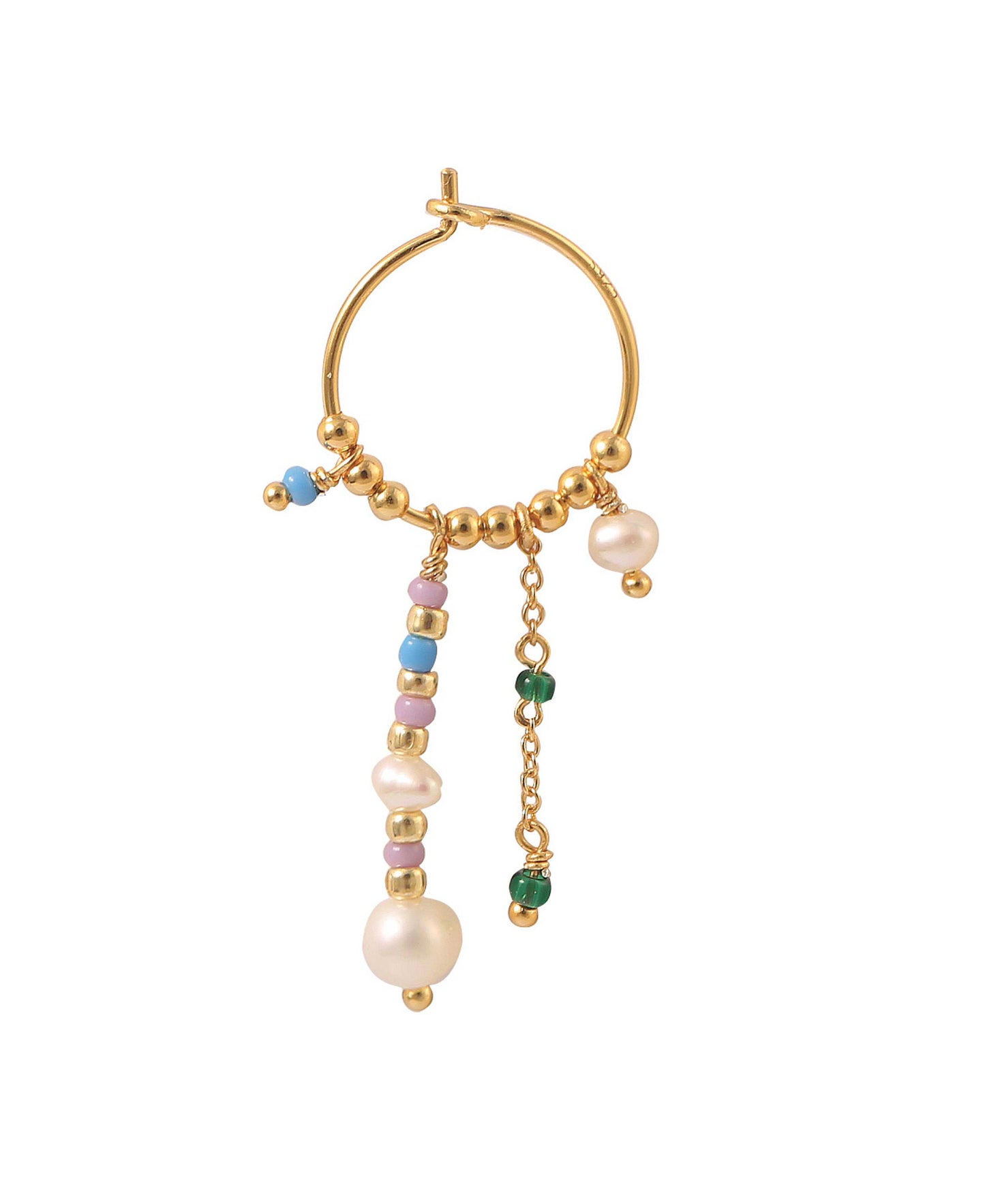 Magda earrings in — earrings in gold-plated 925 sterling silver, freshwater pearls