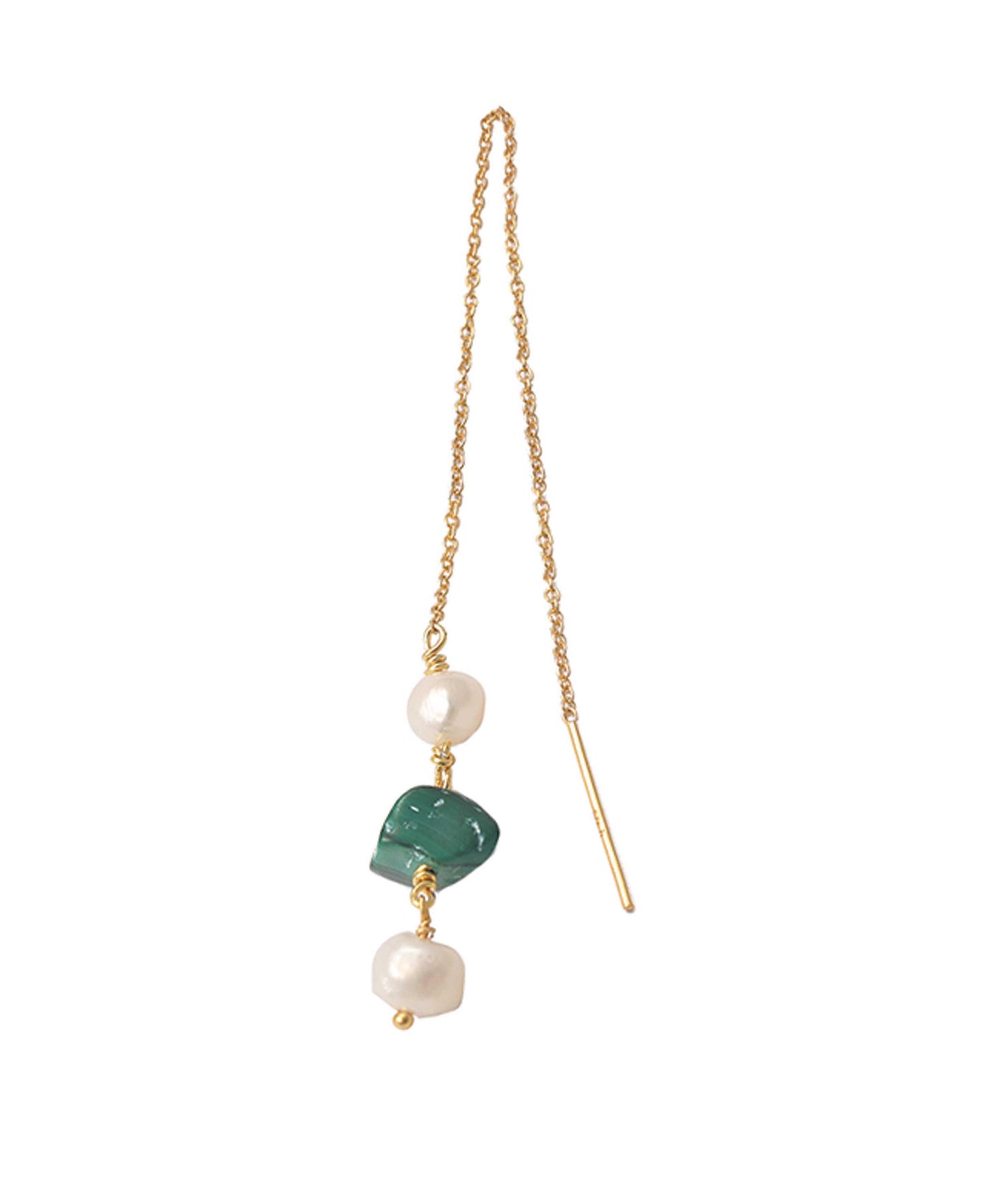 Green Ellie earrings in — earrings in gold-plated 925 sterling silver, freshwater pearls