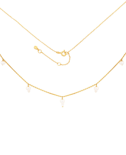 Esther necklace — gold, silver, pearl necklace in 18k gold-plated 925 sterling silver, freshwater pearls