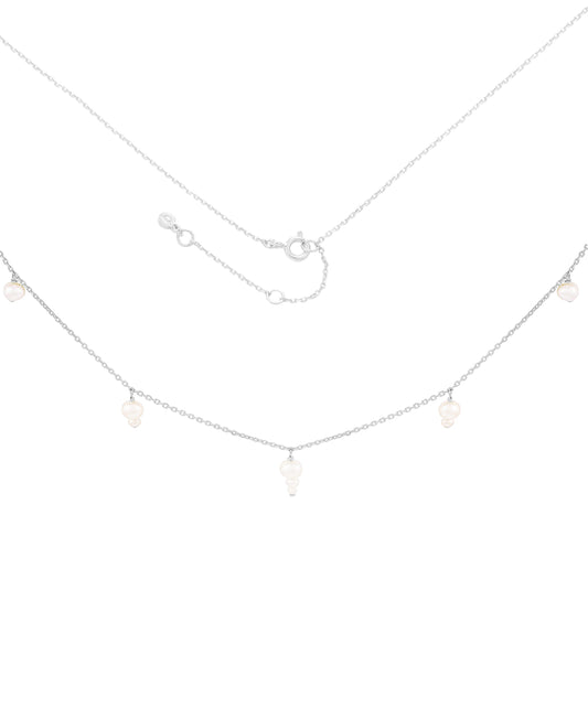 Esther necklace — silver, pearl necklace in 925 sterling silver, freshwater pearls