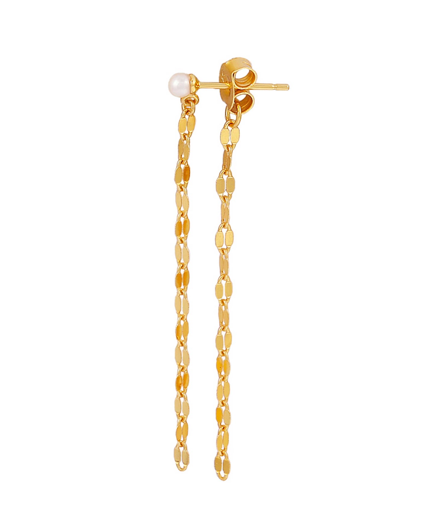 Karen earring — gold, silver, pearl earrings in 18k gold-plated 925 sterling silver, freshwater pearls