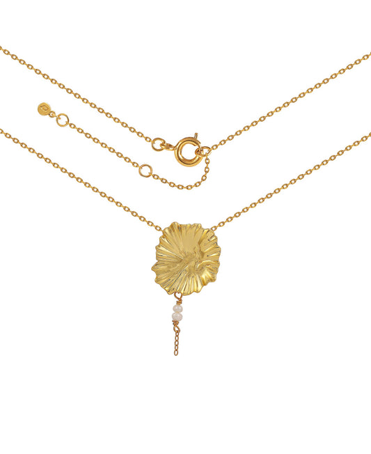 Dagmar necklace — gold, silver, pearl necklace in 18k gold-plated 925 sterling silver, freshwater pearls