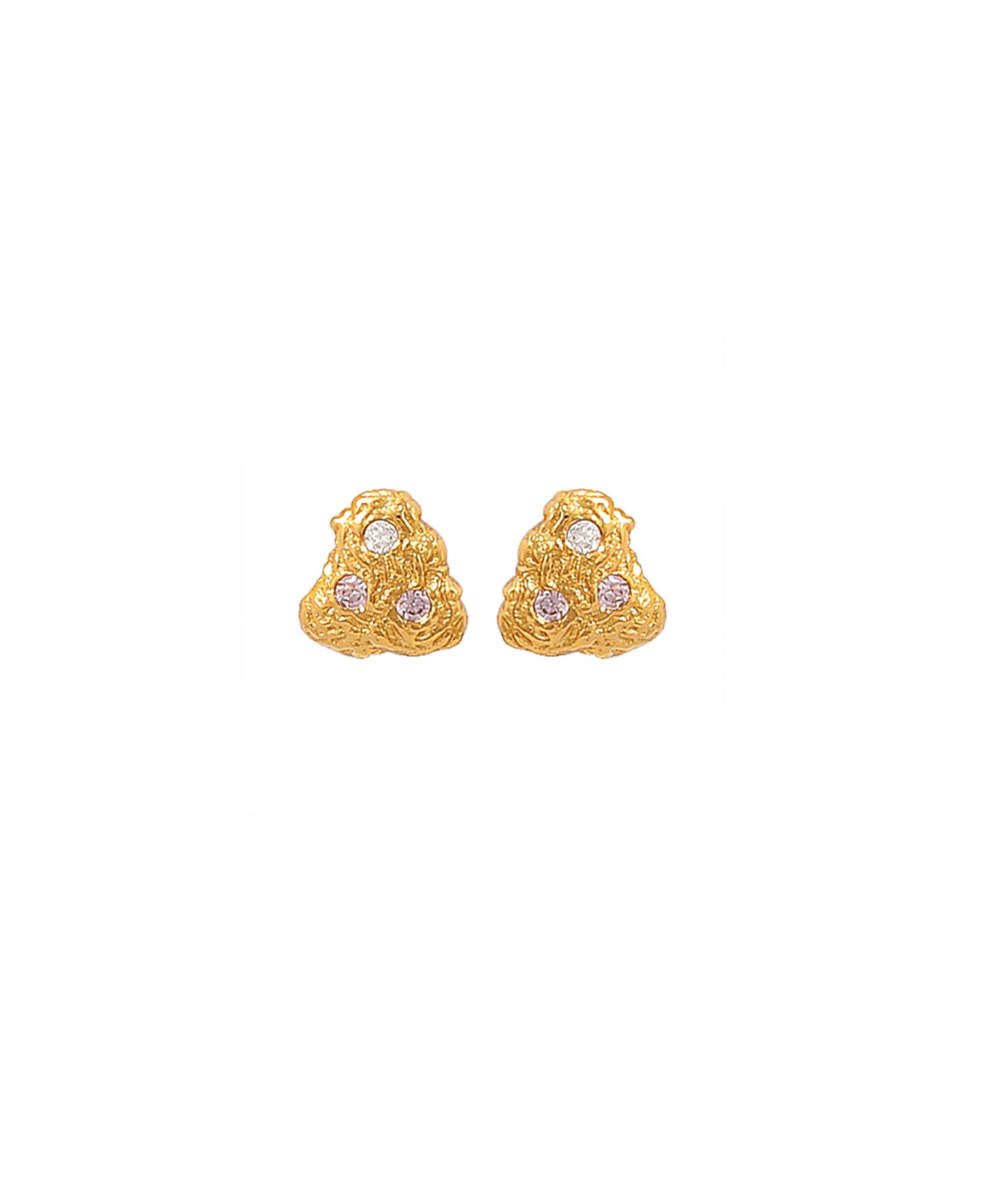 Coralie earstuds — gold, silver, coral earrings in 18k gold-plated 925 sterling silver