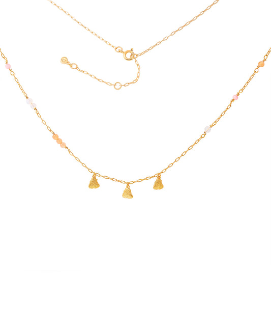 Coralie grande necklace — gold, silver, coral necklace in 18k gold-plated 925 sterling silver