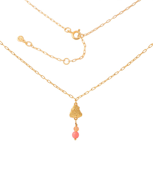 Coralie petite necklace — gold, silver, coral necklace in 18k gold-plated 925 sterling silver