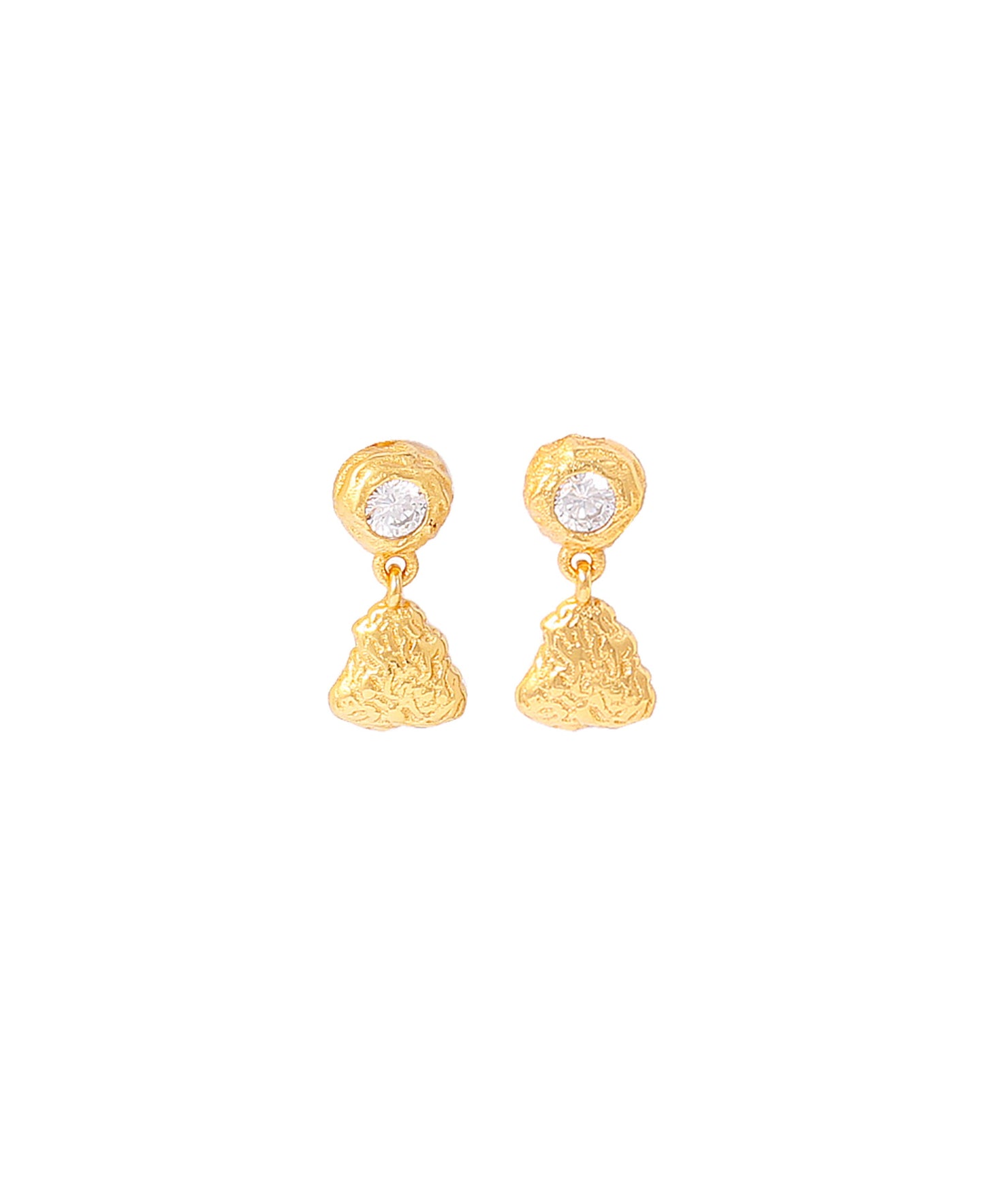 Coralie zirconia earrings — gold, silver, coral earrings in 18k gold-plated 925 sterling silver